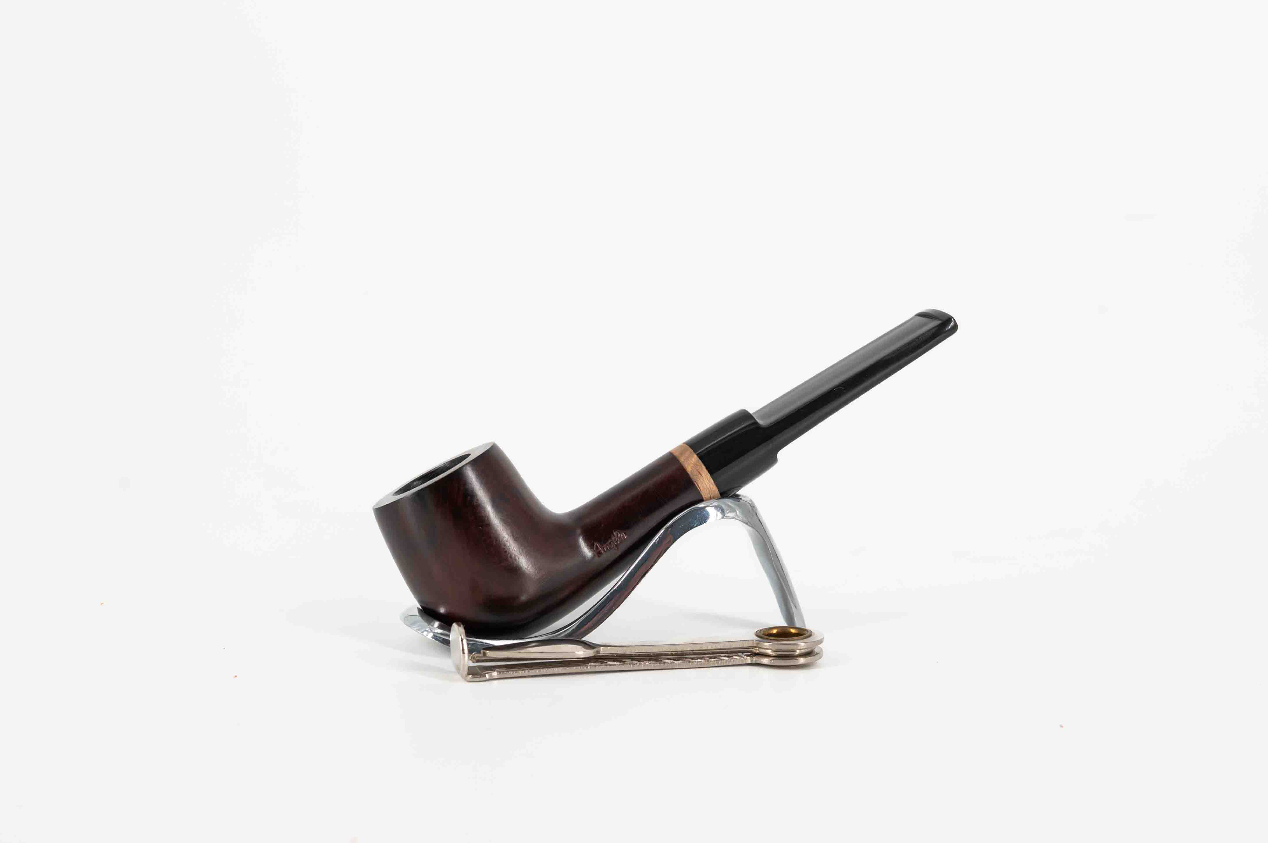 Angelo Midi kis méretű hangagyökér pipa, 9 mm filteres, Billiard, nyerges, egyenes - 30